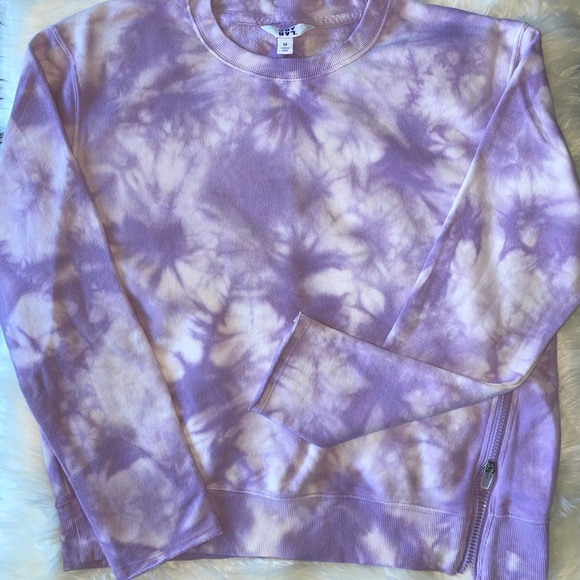 SOLD_Women's Tie-Dye Crewneck Sweatshirt with Asymmetrical Zipper - JoyLab - Picture 2 of 5